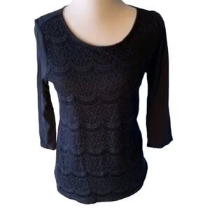 Ann Taylor Loft Cotton Laced Top size M